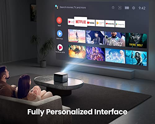 Dangbei Proyector Mars Pro 4K, proyector DLP de 3200 lúmenes ANSI con Android 4GB+128G, 2 altavoces HiFi de 10 W, enfoque automático Keystone HDR10 Home Theater