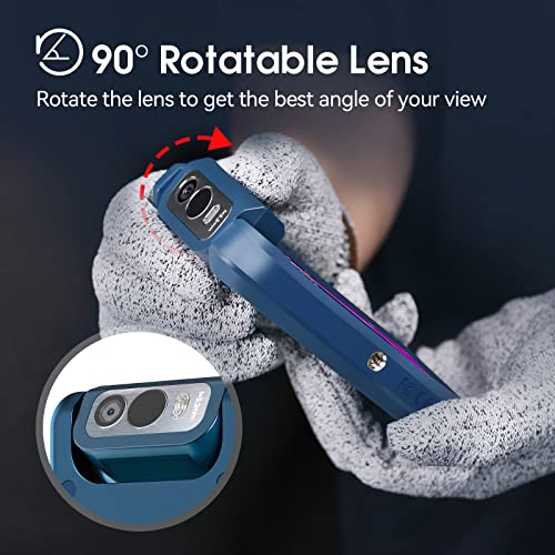 Cámara térmica, cámara infrarroja de resolución IR de 240 x 180 lente giratoria de 90°, cámara de imágenes térmicas de 43200p 7 paletas de colores 20Hz, 3.5" táctil IP54