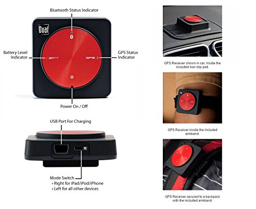 Dual Electronics XGPS150A - Receptor GPS universal portátil multiusos con Bluetooth, sistema de aumento de área amplia