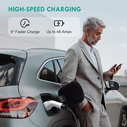 Aimiler Cargador EV Nivel 2, 48A 240V 11.5KW Cargador inteligente de vehículo eléctrico con NEMA 14-50P, estación de carga de coche para interiores y exteriores con aplicación, Wi-Fi y Bluetooth habilitado EVSE