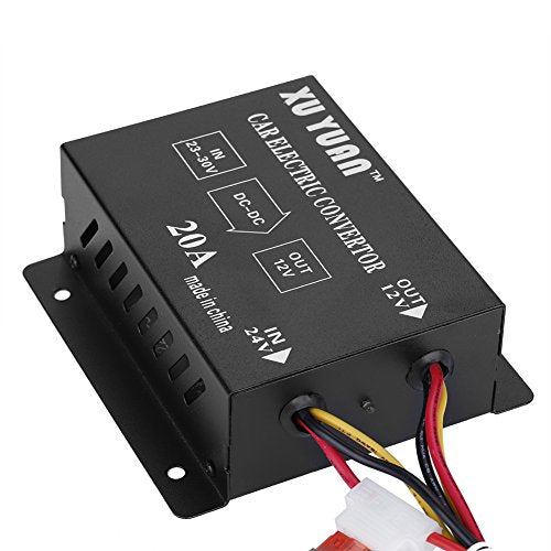 Acouto - Convertidor de corriente CC 24 V a 12 V inversor el閏trico reductor de voltaje, transformador reductor, Default, 24V to 12v/20A/240W