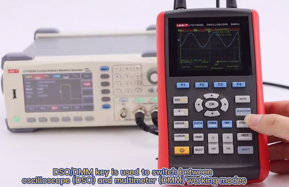 UNI-T Osciloscopio digital UTD1050CL 50 MHz 1 canal 200 Msa/s 12 kpts Número de pantallas: 3999 3.5 pulgadas TFL LCD