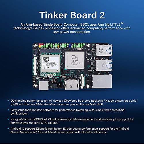 youyeetoo Tinker Board 2S placa única RK3399 Mali-T860 MP4 GPU para AI Android 10 Debian 9 2GB 16GB eMMC WiFi Bluetooth HDMI DP DSI