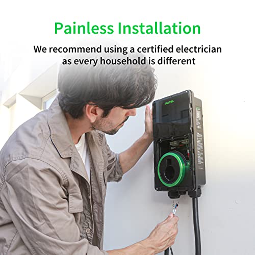 Autel MaxiCharger Home - Cargador inteligente de vehículo eléctrico (EV), 50 amperios nivel 2 Wi-Fi y Bluetooth EVSE con tarjetas RFID