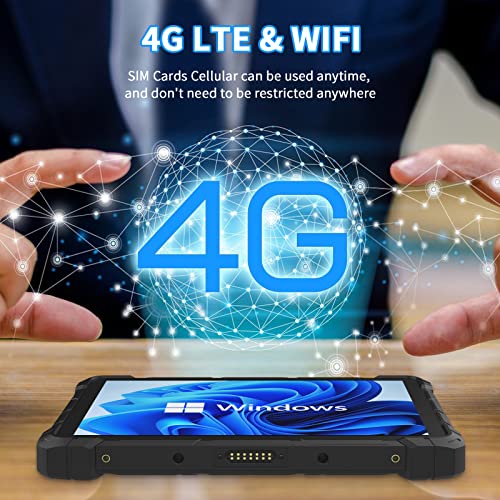 HIGOLEPC - Tableta resistente para Windows 10 Pro de 10.1 pulgadas, 4G LTE, GPS, huellas dactilares, 8 GB RAM/128 GB ROM, batería de 16000 mAh/3.7 V