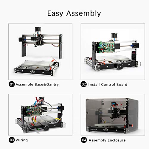 Router CNC de escritorio 3018-SE V2 con carcasa transparente, fresadora de grabado de 3 ejes para madera, acrílico, plásticos, metal, resina, tallado, artes y manualidades, diseño de bricolaje