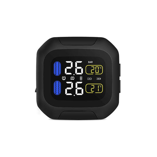 Tyre Pressure Monitoring System,Super Waterproof Sun Protection Tpms System Universal Tyre Pressure and Temperature Gauge With2 External Sensors TPMS,ORANGELD