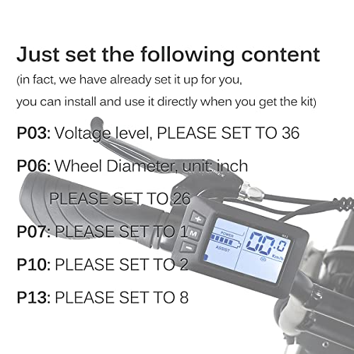 Kit de conversión de bicicleta eléctrica, motor de rueda delantera de 350 W, kit de bicicleta E, motor de cubo de 36 V, controlador BLDC de 26 pulgadas, con controlador de pantalla LCD, palanca de freno PAS para neumáticos de 26 x 1.95