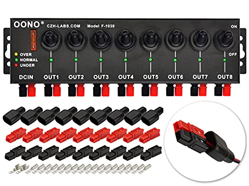 Conector de 8 canales, tira de fuente distribuidora de alimentación, con 8 interruptores de control independientes