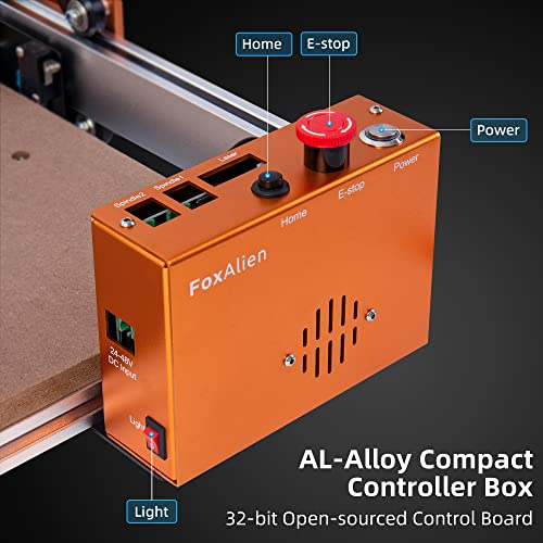 FoxAlien Masuter Pro CNC Router Machine, grabado de 3 ejes mejorado, fresadora totalmente metálica para madera acrílica MDF nailon tallado corte