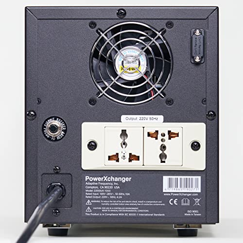 POWER X CHANGER Fuente de alimentación de CA de 220 voltios/60hz a 50Hz - Convertidores de frecuencia y voltaje de 1000 VA/900 W - 22050UX-1K
