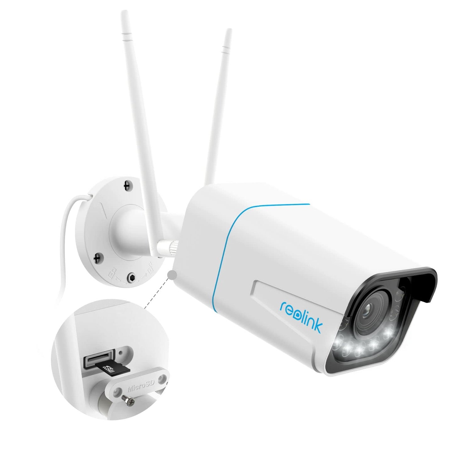 REOLINK Cámara de seguridad de 5 MP para exteriores con focos, zoom óptico 5X, visión nocturna a color, detección de personas/vehículos, sistema de cámara de seguridad WiFi de 2.4/5 GHz, compatible con reproducción inteligente, RLC-511WA
