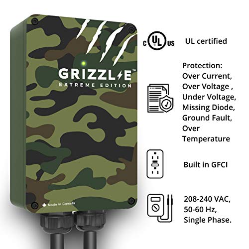 Grizzl-E Cargador VE Nivel 2, 16/24/32/40a Cable Premium de 24 pies, Estación de Carga de automóvil para Interior/Exterior (Extreme 14-24-PB)