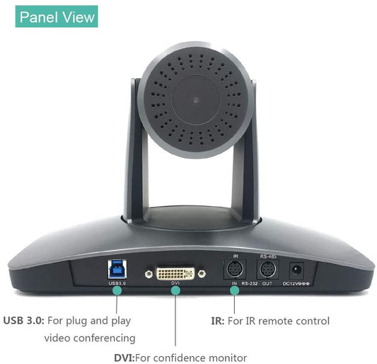 LINOVISION 1080P 12x Zoom Óptico de la Sala de Seguimiento de la Cámara USB 3.0 Video de la Conferencia PTZ de la Cámara de Control Remoto de IR USB 2.0 Compatible con UVC VISCA y Pelco