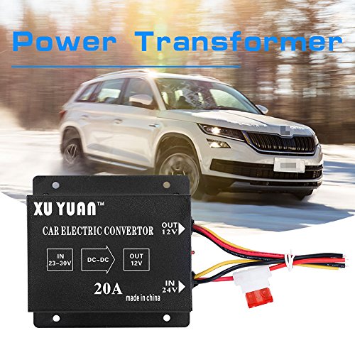 Acouto - Convertidor de corriente CC 24 V a 12 V inversor el閏trico reductor de voltaje, transformador reductor, Default, 24V to 12v/20A/240W