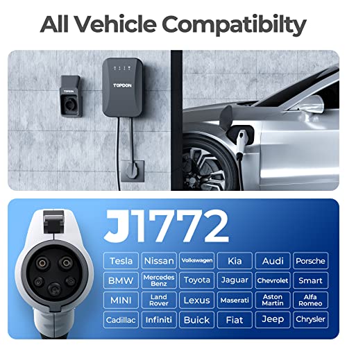 Topdon Cargador EV de nivel 2 40amp Pulse Q AC Home inteligente cargador de coche eléctrico Wi-Fi Evse certificación UL estación de carga de coche