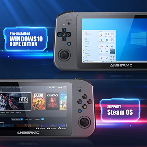 Daxceirry WIN600 Consola de juegos portátil PC Win 10 Edition 8G DDR4 con SSD M.2 de 128G, compatible con sistema operativo Steam con AMD Athlon Silver 3020e visualización IPS de laminación completa OCA de 5.9" (3020-negro)