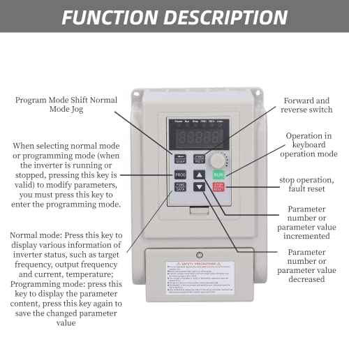 Liccx Unidad de frecuencia variable, 110 V CA 50/60 Hz 1500 W VFD, convertidor de frecuencia inversor VFD (entrada monofásica, salida 3 fases)