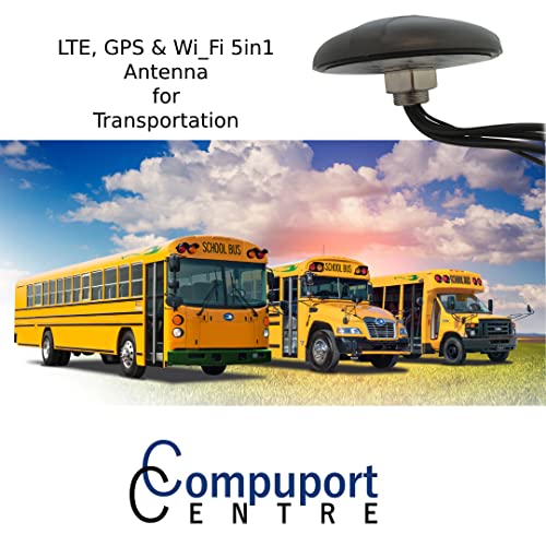 CompuPort Panorama 5in1 Puck Transportation Antenna (2xLTE, GPS, 2xWIFI) Screw-Mount LTE/4G/3G-Wi-Fi-GPS-GLONASS-2.4/5GHz MIMO