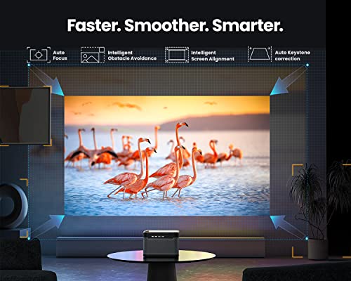 Dangbei Proyector Mars Pro 4K, proyector DLP de 3200 lúmenes ANSI con Android 4GB+128G, 2 altavoces HiFi de 10 W, enfoque automático Keystone HDR10 Home Theater