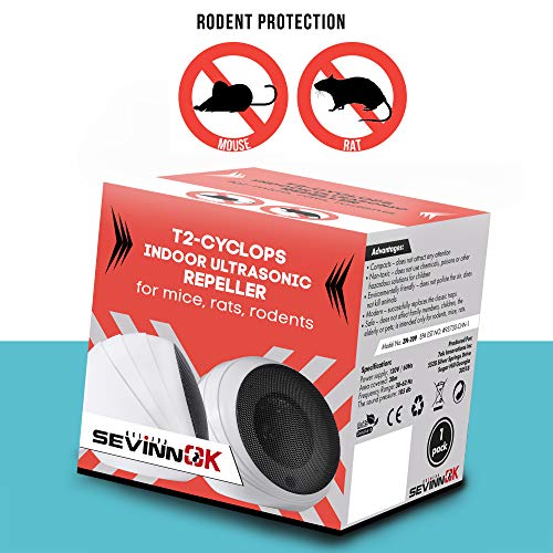 Control - T2 - Repelente ultrasónico interior para ratones, ratas, roedores…
