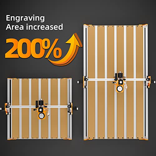 FoxAlien Kit de extensión 4080 con tablero de alerón híbrido mejorado para máquina de enrutador CNC Masuter Pro extensión de área de trabajo (15.75 x 31.5 pulgadas, X-Y)