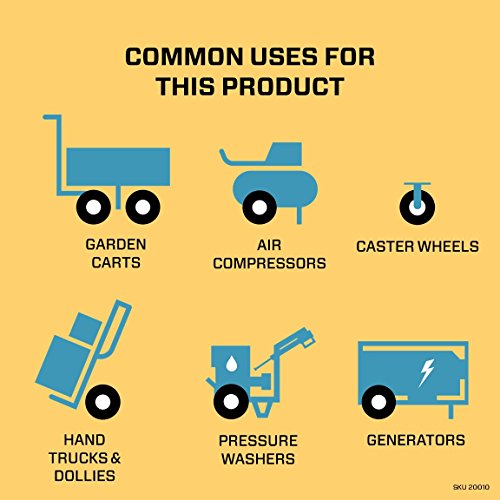 Marathon 2-Pack 4.10/3.50-4" Pneumatic (Air Filled) Hand Truck / All Purpose Utility Tires on Wheels, 2.25" Offset Hub, 5/8" Bearings