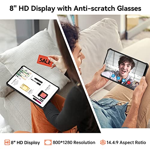 OUKITEL RT3 - Tableta Android 12, resistente al agua, 8 pulgadas, Octa Core 7 GB+64 GB 1 TB expandible, batería de 5150 mAh, cámara de 16+8 MP, tabletas IP68e IP69K, 4G Dual SIM/5G WiFi/BT5.3/GPS