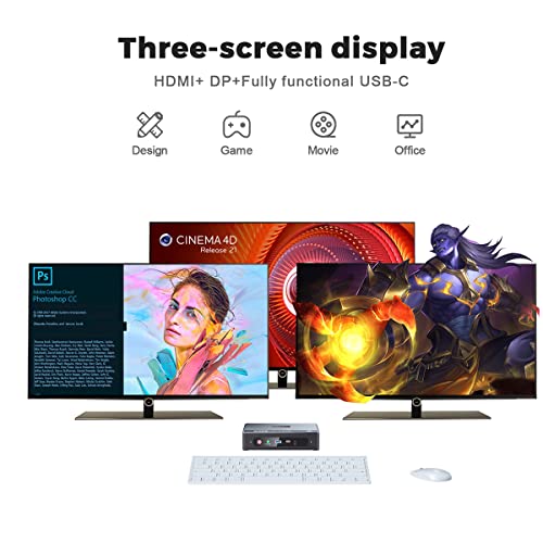 Beelink GTR5 Mini PC AMD Ryzen 9 5900hx 8C/16T W11 Pro Mini computadora, 32GB RAM DDR4 500GB NVMe SSD, HDMI & DP & USB-C 4K @60Hz Salida, 2X 2.5G RJ45, 2X M.2 SSD Ranura, WiFi 6E, AMD Radeon Tower PC