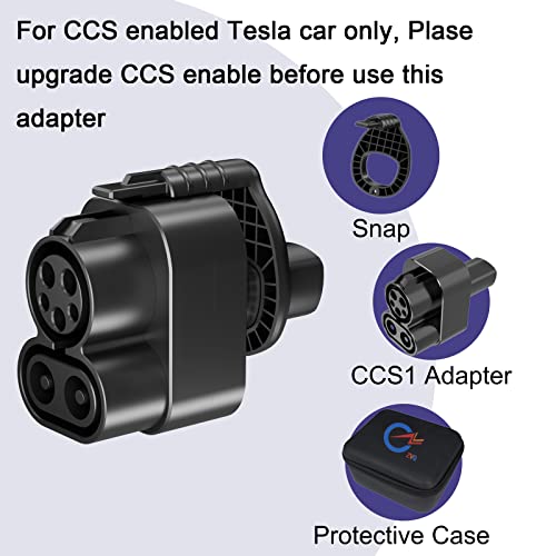 ZVQ CCS1 Charger Adapter for Tesla with Storage case and Lock,Rated up to 150-200kw,400 Amps,DC Fast Charging Compatible with Tesla Model 3, Y, S, X,for CCS Enabled Tesla car only