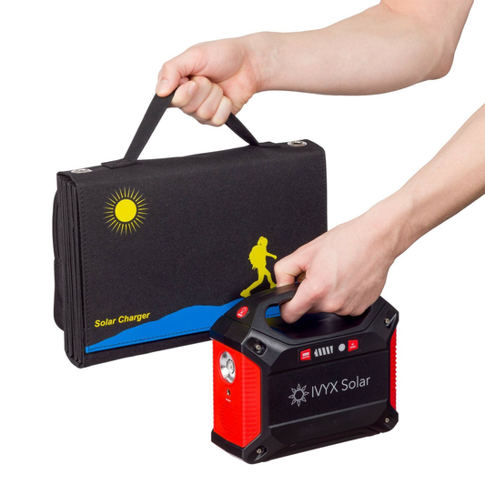 Compact Solar Generator: 60W Solar Panel 155Wh Lithium Ion Battery