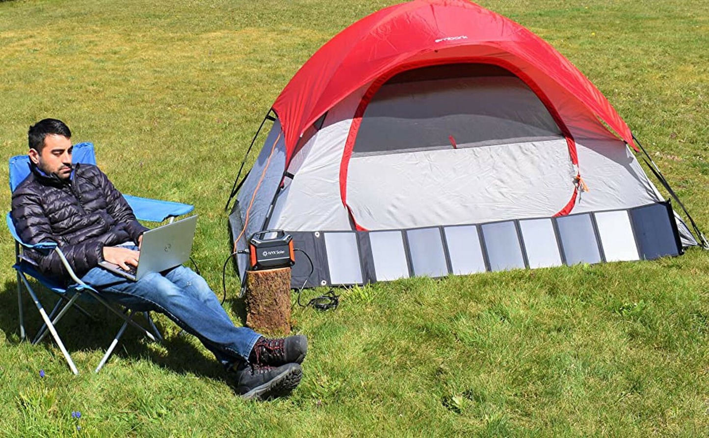 Compact Solar Generator: 60W Solar Panel 155Wh Lithium Ion Battery