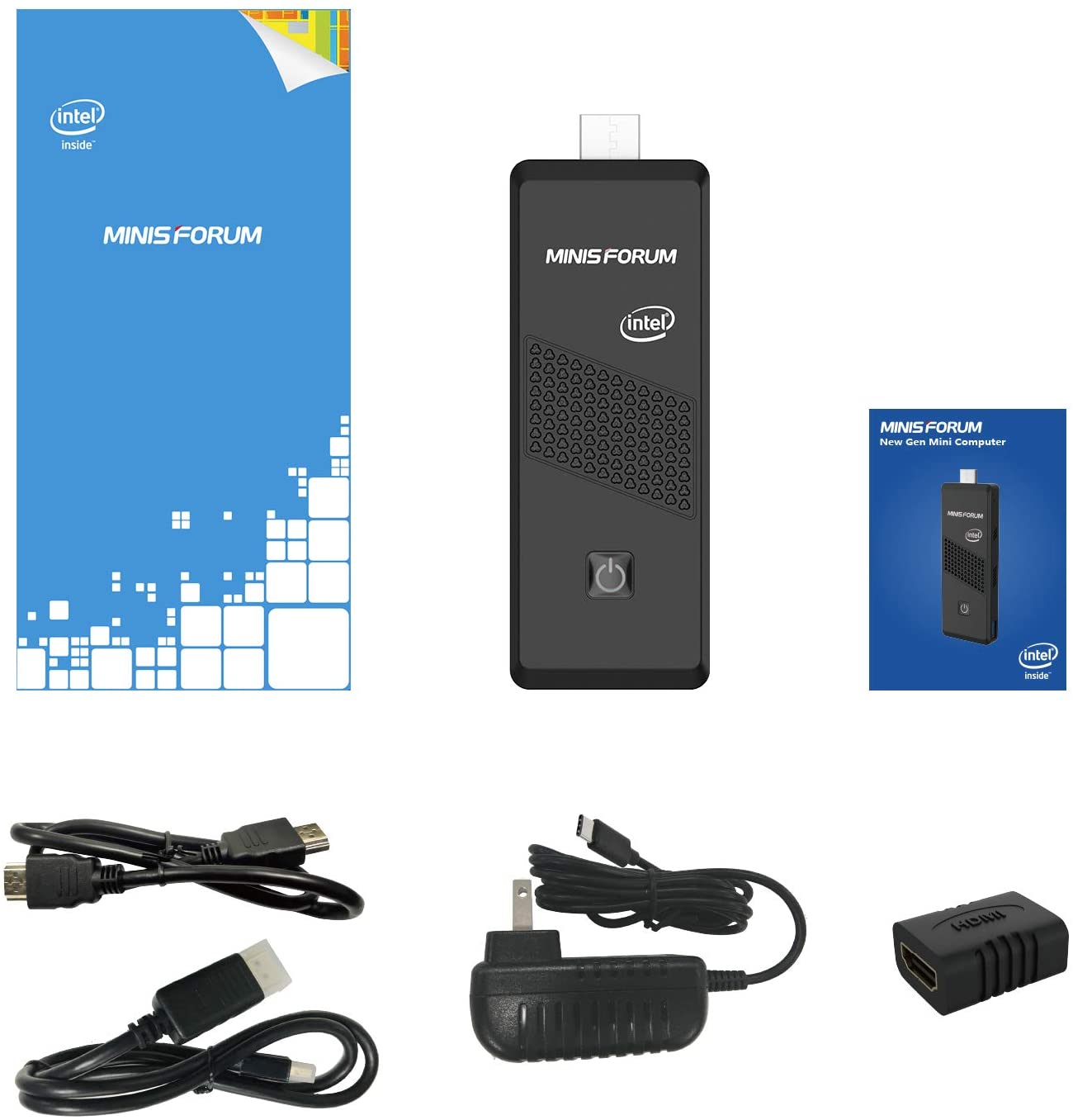 Mini PC Stick Intel Celeron N4000 (hasta 2,6 GHz) 4 GB DDR4/64 GB eMMC Intel Stick PC 4 K a 60 Hz HD HDMI 2.0/Mini DP Puertos Dual WiFi BT5.0/2xUSB3.0/USB-C/Auto Power On