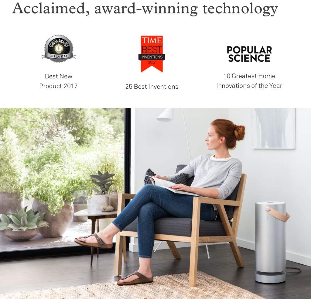 Molekule Air - Purificador de aire para habitación grande con tecnología PECO para alérgenos, contaminantes, virus, bacterias y moho, color plateado