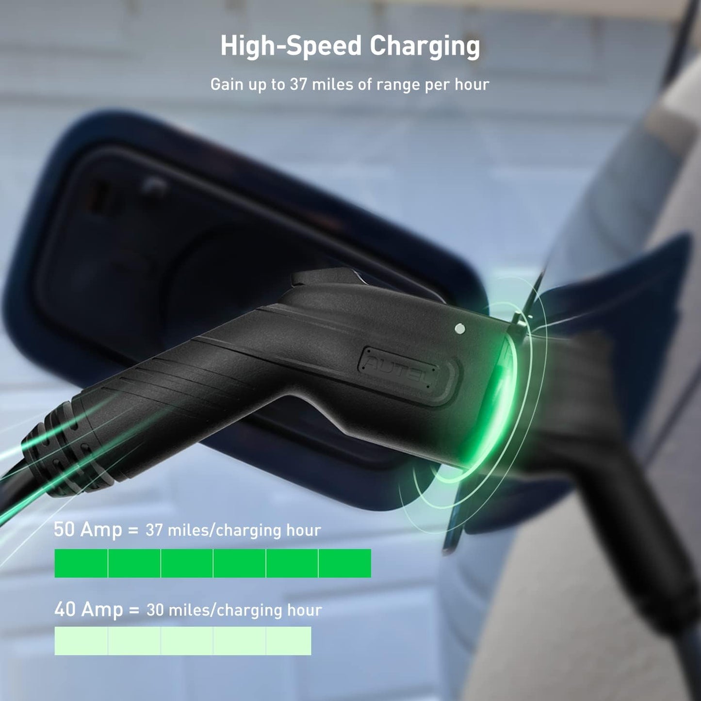 Autel Smart Level 2 Cargador eléctrico para vehículo (EV) de hasta 50 amperios, 240 V, estación de carga con cable para coche con visualización táctil LCD, Energy Star, CSA, Bluetooth, Wi-Fi, Ethernet, 4G, AEUS-106000767E-BK-001
