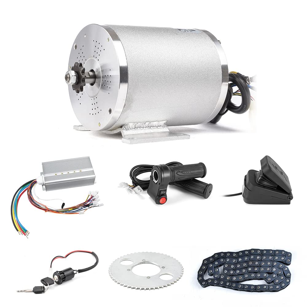 BLDC - Kit de motor sin escobillas de 72 V 3000 W con 24 controladores Mosfet 50 A y pedal del acelerador para scooter eléctrico, motor de bicicleta, motocicleta