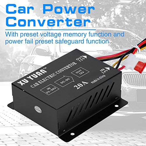 Acouto - Convertidor de corriente CC 24 V a 12 V inversor el閏trico reductor de voltaje, transformador reductor, Default, 24V to 12v/20A/240W