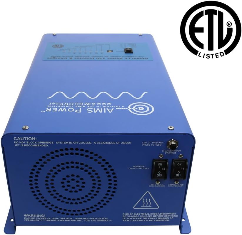 AIMS Power - 3000 vatios de baja frecuencia inversor sinusoidal, puro cargador de inversor, enumerado según las normas UL 458