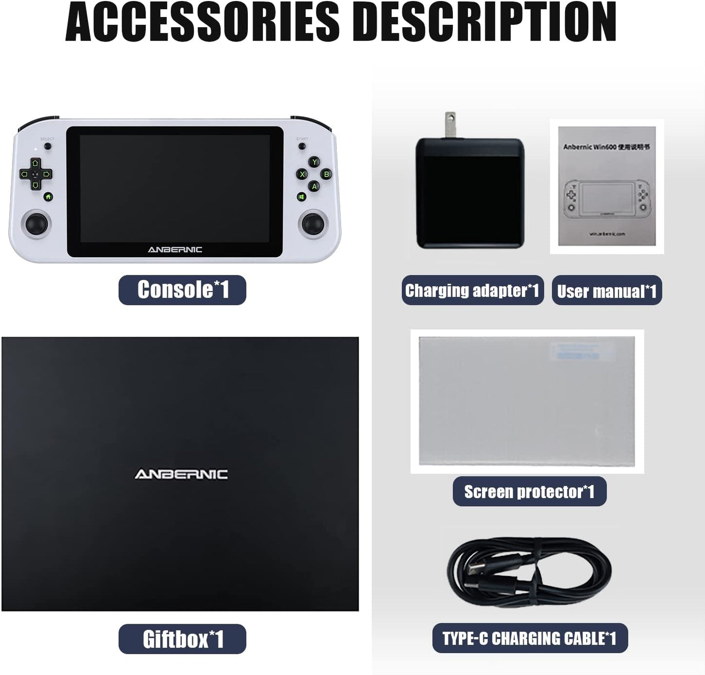 Daxceirry WIN600 Consola de juegos portátil PC Win 10 Edition 8G DDR4 con SSD M.2 de 128G, compatible con sistema operativo Steam con AMD Athlon Silver 3020e visualización IPS de laminación completa OCA de 5.9" (3020-negro)