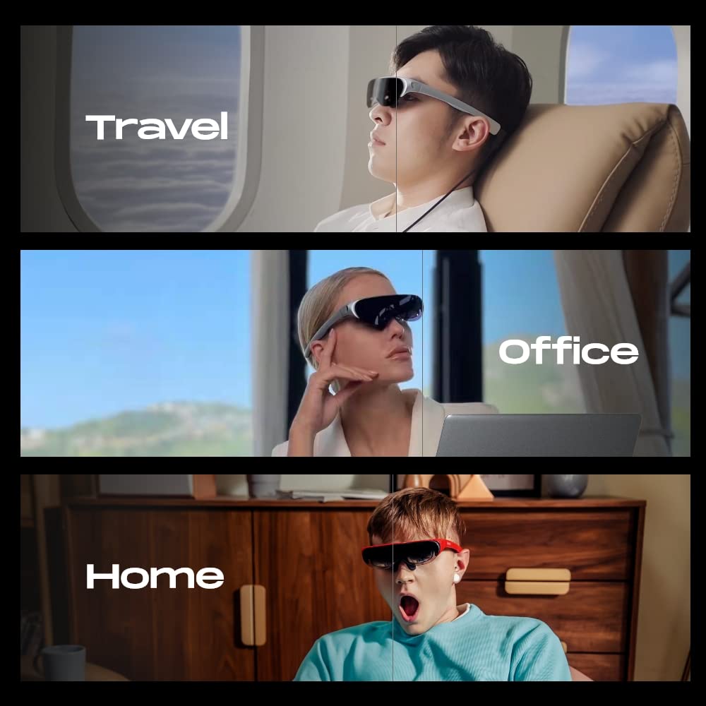 Rokid Air AR Glasses Augmented Reality Wearable Tech Headsets Smart Portable Massive Screen 1080P Dual Display,43°FoV, 55PPD