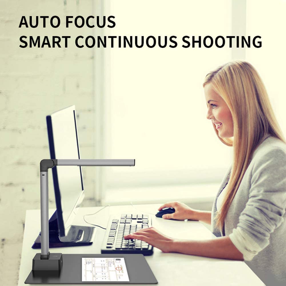 Document Camera Scanner 13MP, BAOSHARE Portable Book Scanner Capture Size A3 Professional Photo Scanner for File Recognition, OCR for Online Teaching, Classroom, Distance Learning and Office