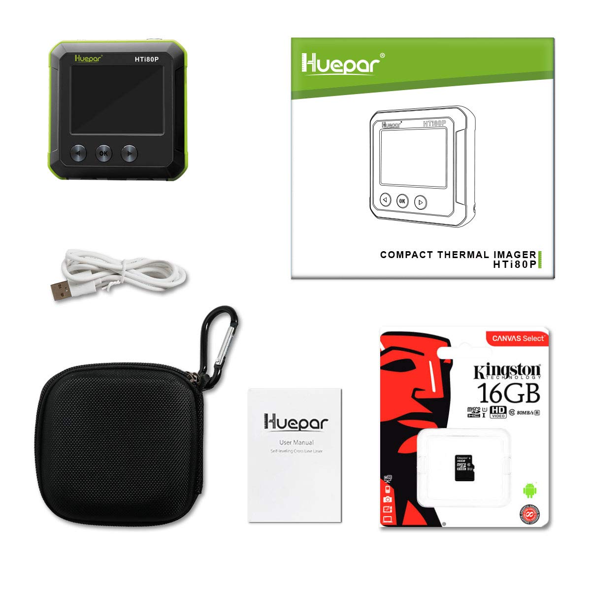 Pocket-Sized IR Thermal Imager, Huepar 80 x 60 Infrared Resolution Thermal Imaging Camera Measurement Range 14°F~752°F with 76800 Pixels Display, Temperature Tracking & Adjustable Emissivity HTi80P