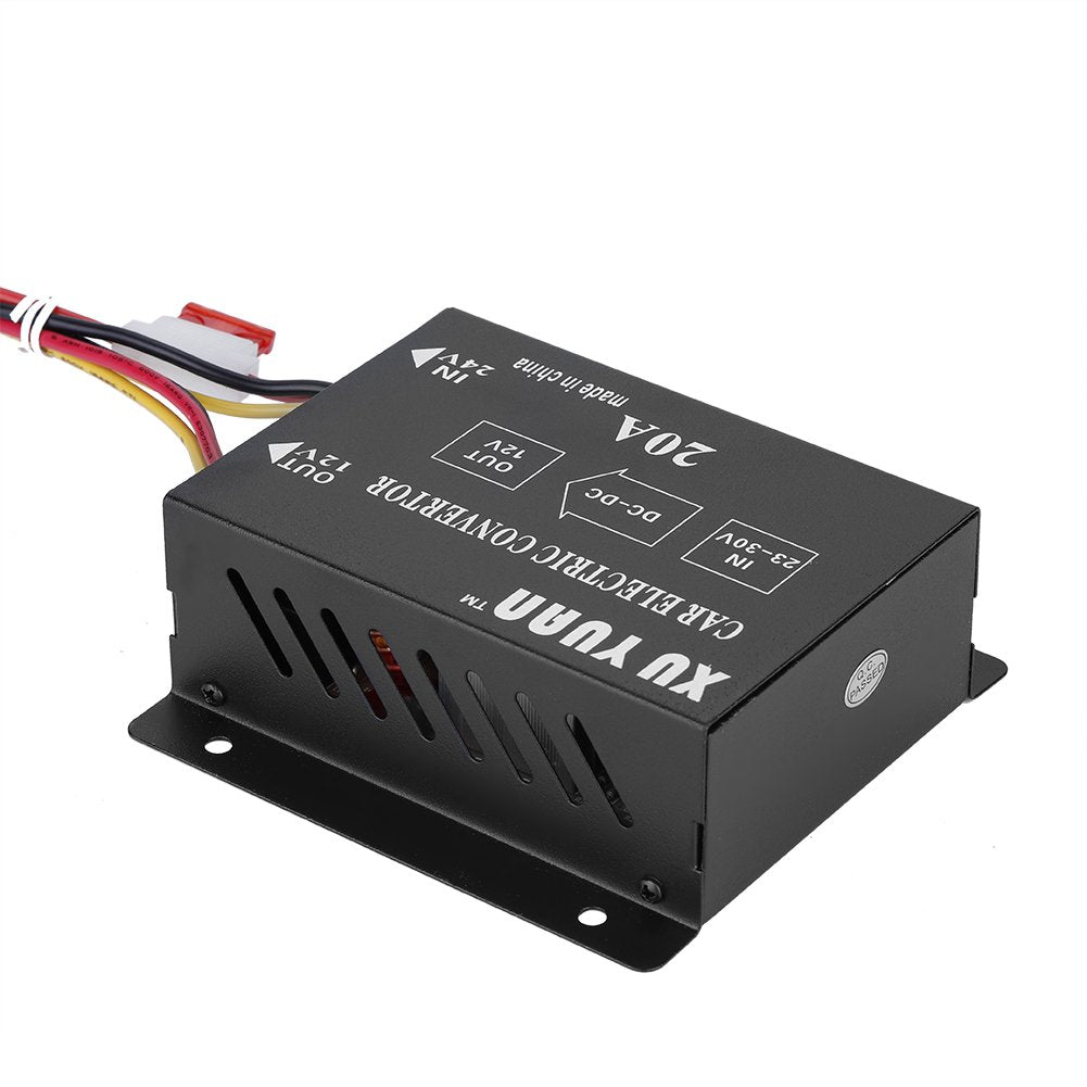 Acouto - Convertidor de corriente CC 24 V a 12 V inversor el閏trico reductor de voltaje, transformador reductor, Default, 24V to 12v/20A/240W
