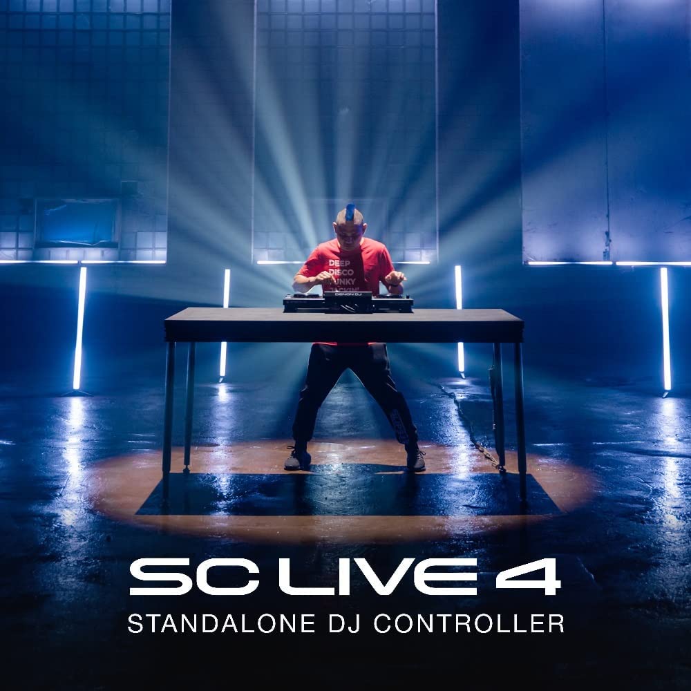 Denon DJ SC Live - driver no empotrado de 4 canales, mezclador de 4 canales, transmisión ilimitada de Amazon Music, Wi-Fi, altavoces, compatible con Serato DJ y DJ virtual