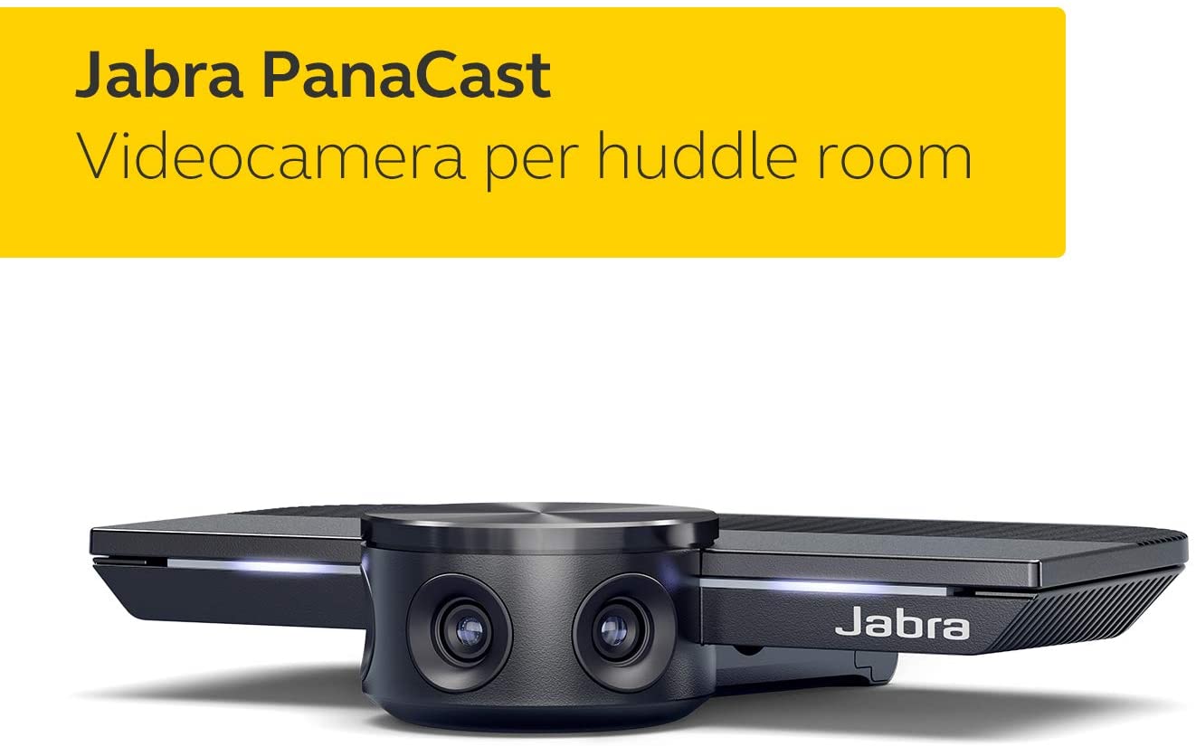 Jabra PanaCast Webcam Panoramica 4K per Videoconferenze - Videocamera"Plug-and-Play" con Campo Visivo Pari a 180 Gradi, Ottima per Sale Riunioni