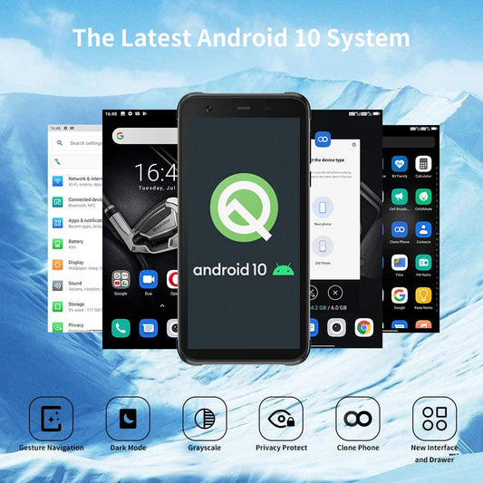 Blackview BV6300Pro (2020) Android 10 Celulares resistentes, 16 MP HDR Quad Cámaras traseras, 6 GB + 128 GB IP68/69K Smartphone, 4380 mAh Batería Carga inalámbrica 0.457 in Slim Body 4G - Negro