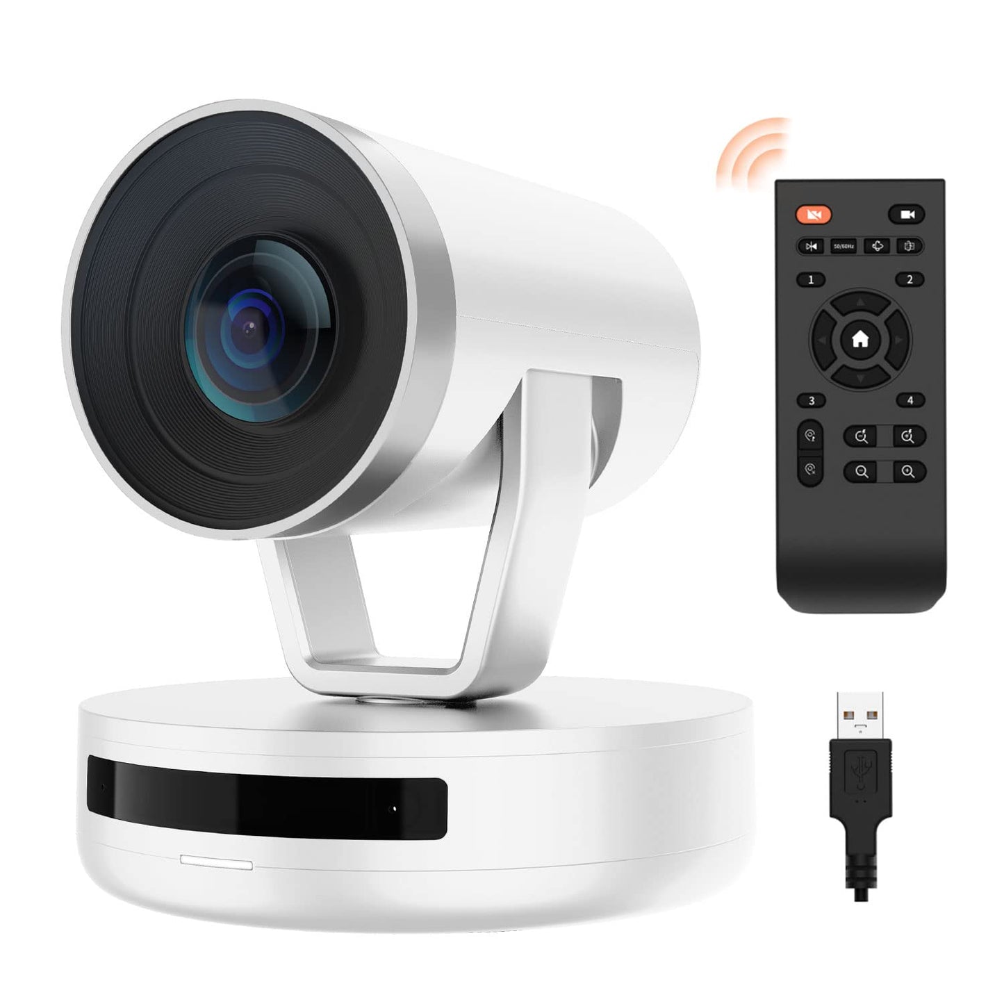 NUROUM Cámara FHD PTZ 1080P con zoom óptico 5X y control remoto, seguimiento de encuadre, autoenfoque, gran angular