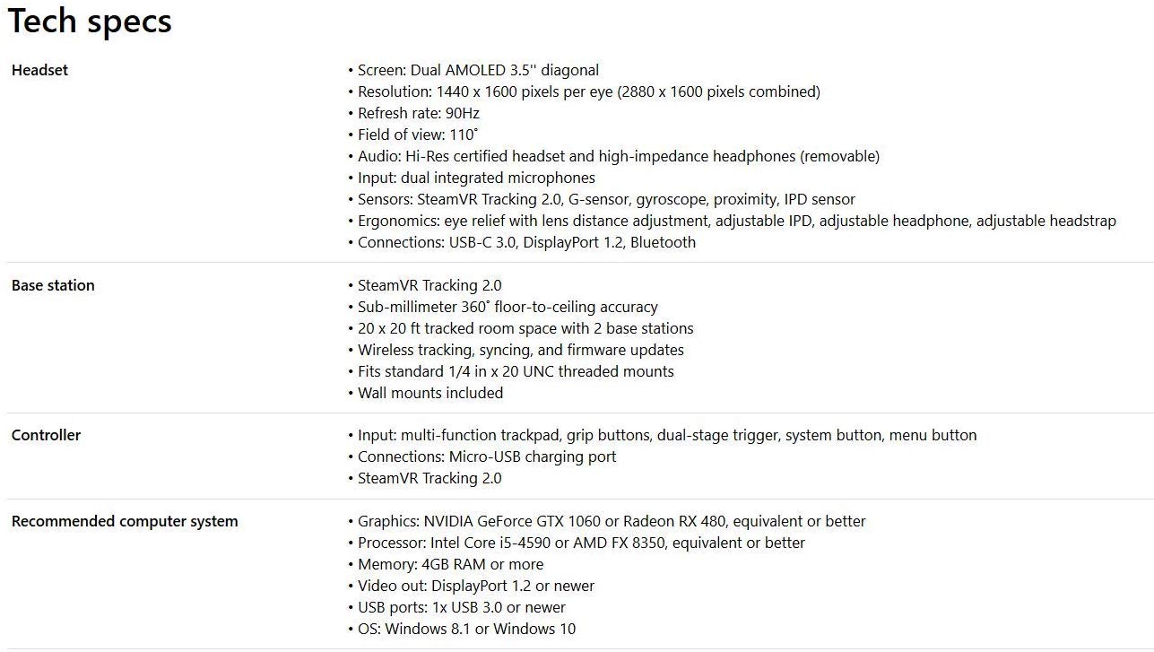 HTC Vive Cosmos - PC