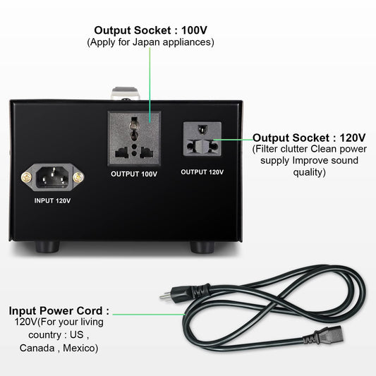 ZHENGXI Transformadores de aislamiento de 120 V a 120 V, transformador de 1000 W de 120 V a 100 V, convertidor de voltaje reducido para electrodomésticos japoneses