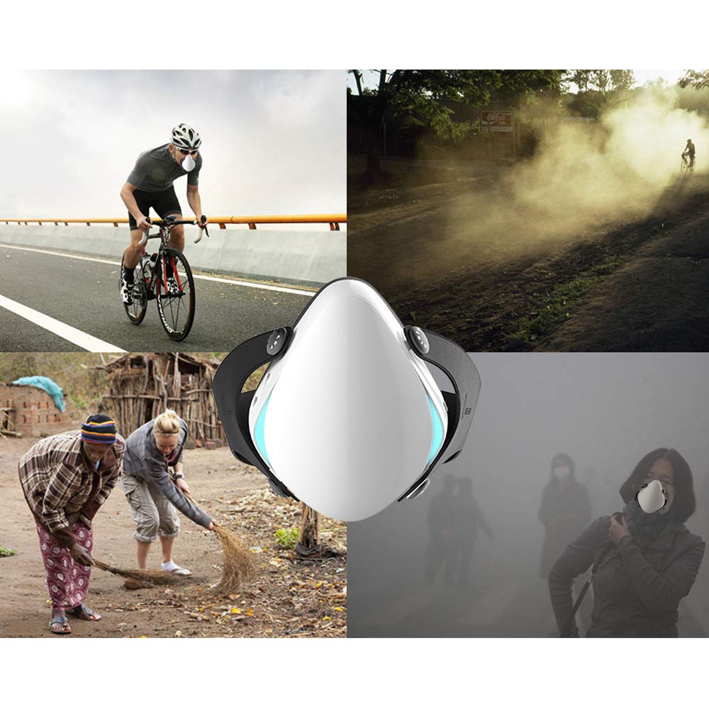 Smart Electric Masks - Medical Grade Fresh Air Purifying Mask with 10PCS Replacement Filters Anti Pollution/Anti Haze/Dust Proof Mask for Exhaust Gas